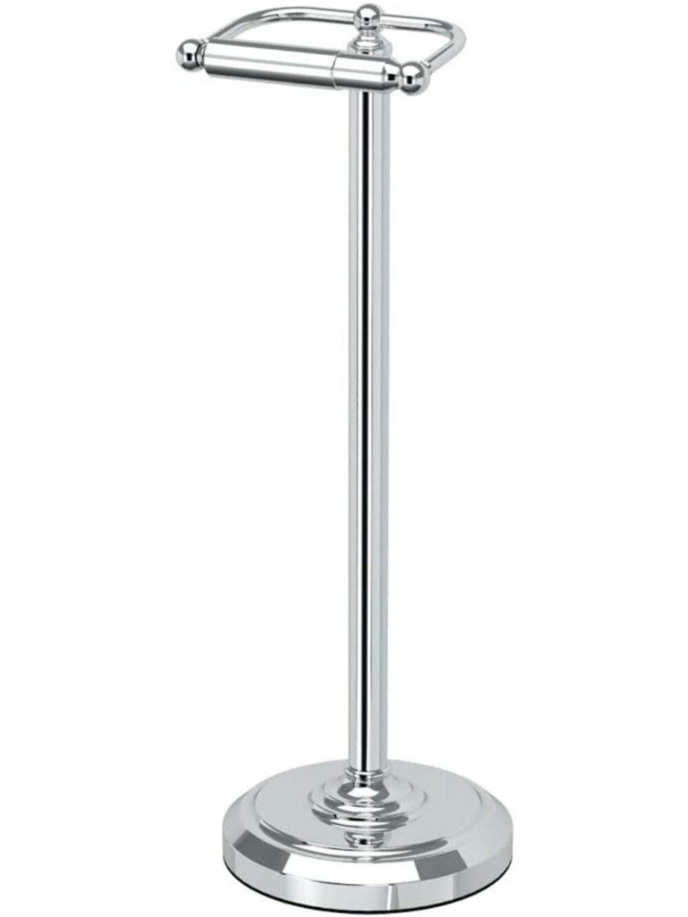 Freestanding Chrome Toilet Paper Holder Stand with Weighted Base - 22 Inch